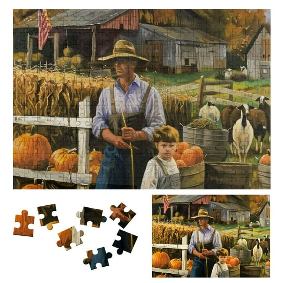 Shiartex Amish Pumpkin Patch - Jigsaw Puzzle Halloween 300 PCS