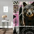 thumbnail image 2 of Orinice Wolf Bear Patterns Bathroom Decor Set with Hooks, Colorful Luxurious Graphic Print Polyester Fabric Chic Modern Shower Curtain, Multi Size 60x72, 2 of 7