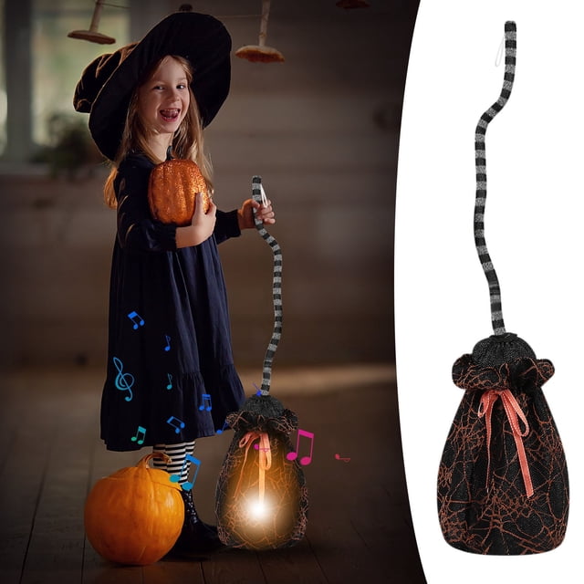 Decoraciones de Halloween, adornos de Halloween, regalos de Halloween, accesorios de Halloween, colgante con sonido de bruja, decoración de habitación, accesorio de escoba de bruja