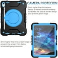 thumbnail image 3 of Dteck Case for iPad 11-inch (A16) 2025/iPad 10th Generation 10.9 inch 2022,Heavy Duty 3-Layer Protection Case Shockproof Hand Grip 360 Rotating Kickstand Hard Cover with Shoulder Strap,Black+Blue, 3 of 8