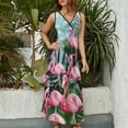 thumbnail image 4 of Flamingo Pattern Sleeveless Dress Female Clothing Dress Women Summer 2025 Dress, 4 of 7