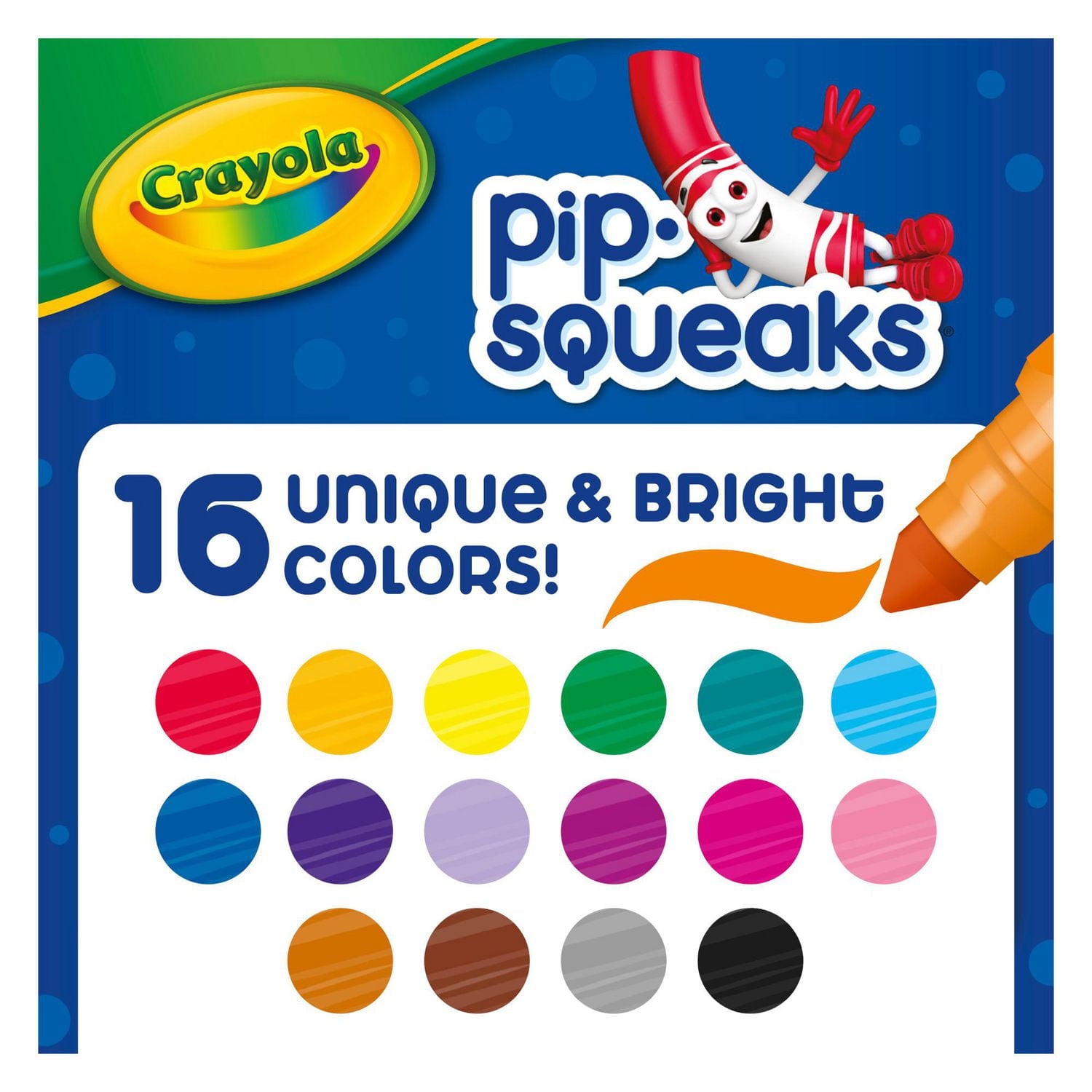 Crayola Pip-Squeaks Broad Line Washable Markers, 16 Count, 16 Washable Markers