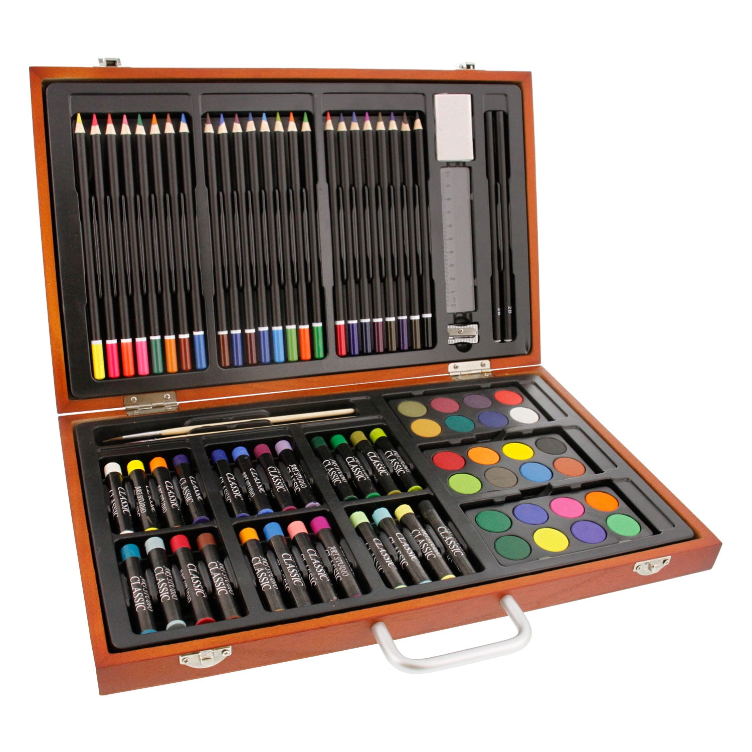 Now Contain Painting & Drawing Set Art Supply 143 Piece-Mega Wood Box Art U.S 