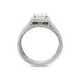 thumbnail image 5 of AFFY 1.50CT Princess & Round Lab Created Moissanite Diamond Halo Bridal Ring Set in 14K White Gold over Sterling Silver-9, 5 of 8