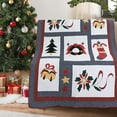 thumbnail image 3 of Cozy Line Happy Christmas Embroidered Quilted Throw Blanket, 3 of 6