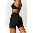 thumbnail image 2 of PISONIC Workout Sets for Women 2 Piece Twist Front Halter Sports Bras High Waist Biker Shorts Exercise Gym Yoga Outfit, 2 of 5