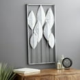 thumbnail image 2 of DecMode Gray Metal Tall Cut-Out Leaf Wall Decor with Intricate Laser Cut Designs, 2 of 9
