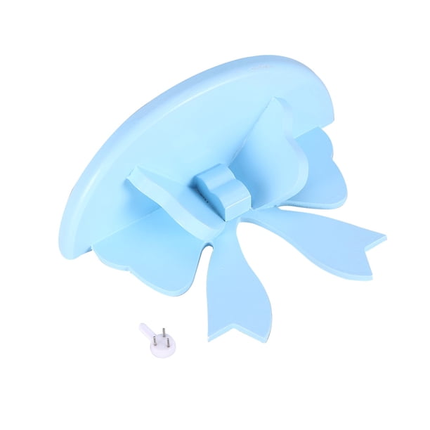 EeaseMX Estante de almacenamiento de madera semicircular de estilo nórdico para pared, decoración para habitación infantil (azul)