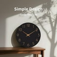 thumbnail image 5 of Wall Clock Battery Operated 10 Inch Silent Non Ticking Simple Minimalist Style Decorative for Living Room Kitchen Home Office, Black, 5 of 9