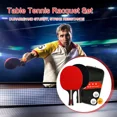 thumbnail image 3 of Table Tennis Racket 2 Rackets & 3 Balls Table Tennis Paddles Professional Ping Pong Paddle with Bag for Beginners Training Game Short handle, 3 of 5