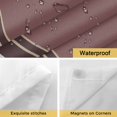 thumbnail image 4 of No Hook Boho Red Brown Flower Shower Curtain with Snap in Liner Set, Abstract Bohemia Pesley Floral Waterproof Fabric Bathroom Curtains with See Through Top Window, Hotel Style Modern 60 x 72 Inch, 4 of 9