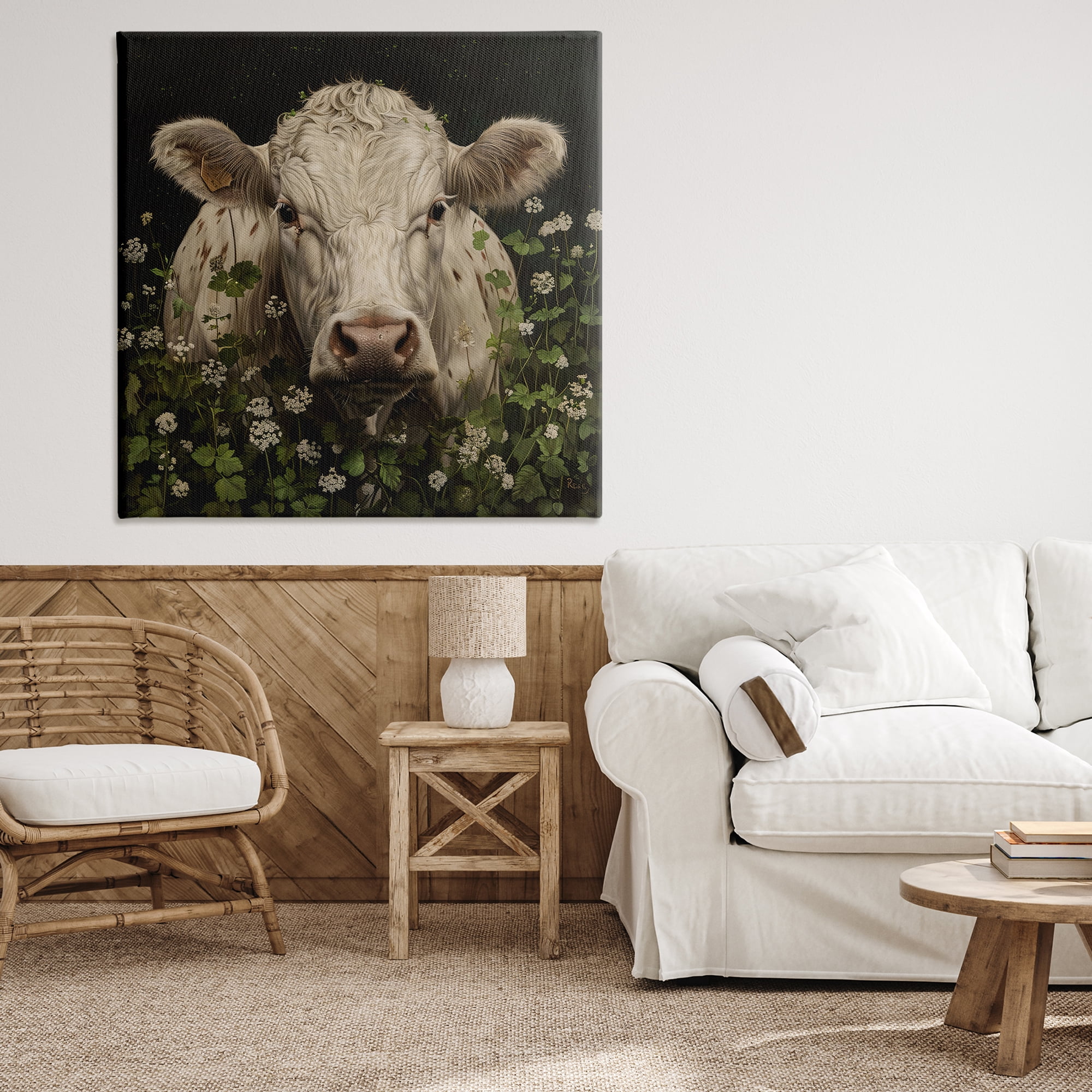 Stupell Industries Cow in the Green Meadow Canvas Wall Art, design by Creative Studio