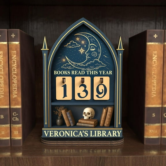 Personalized Gothic Books Read Tracker, Custom Book Lover Counter, Books Read This Year Decor, Gothic Bookshelf Gift for Readers
