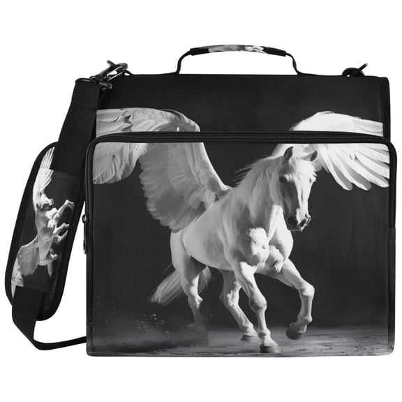 ALAZA Zipper Binder A Horse Pattern 2 inch 3 Ring 500 Sheet Capacity Trapper Keeper File Folder Organizer Bag