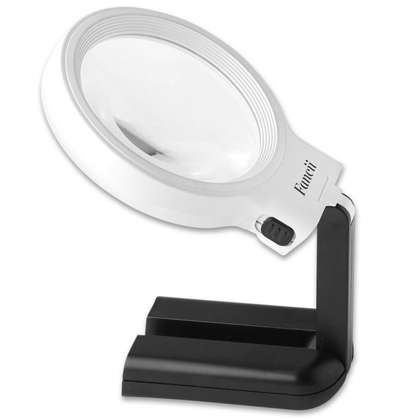 Fancii Led Lighted Hands Free Magnifying Glass With Light Stand 2x 4x Large Portable Illuminated Magnifier For Reading Inspection Soldering Needlework Repair Hobby Amp Crafts Walmart Com Walmart Com