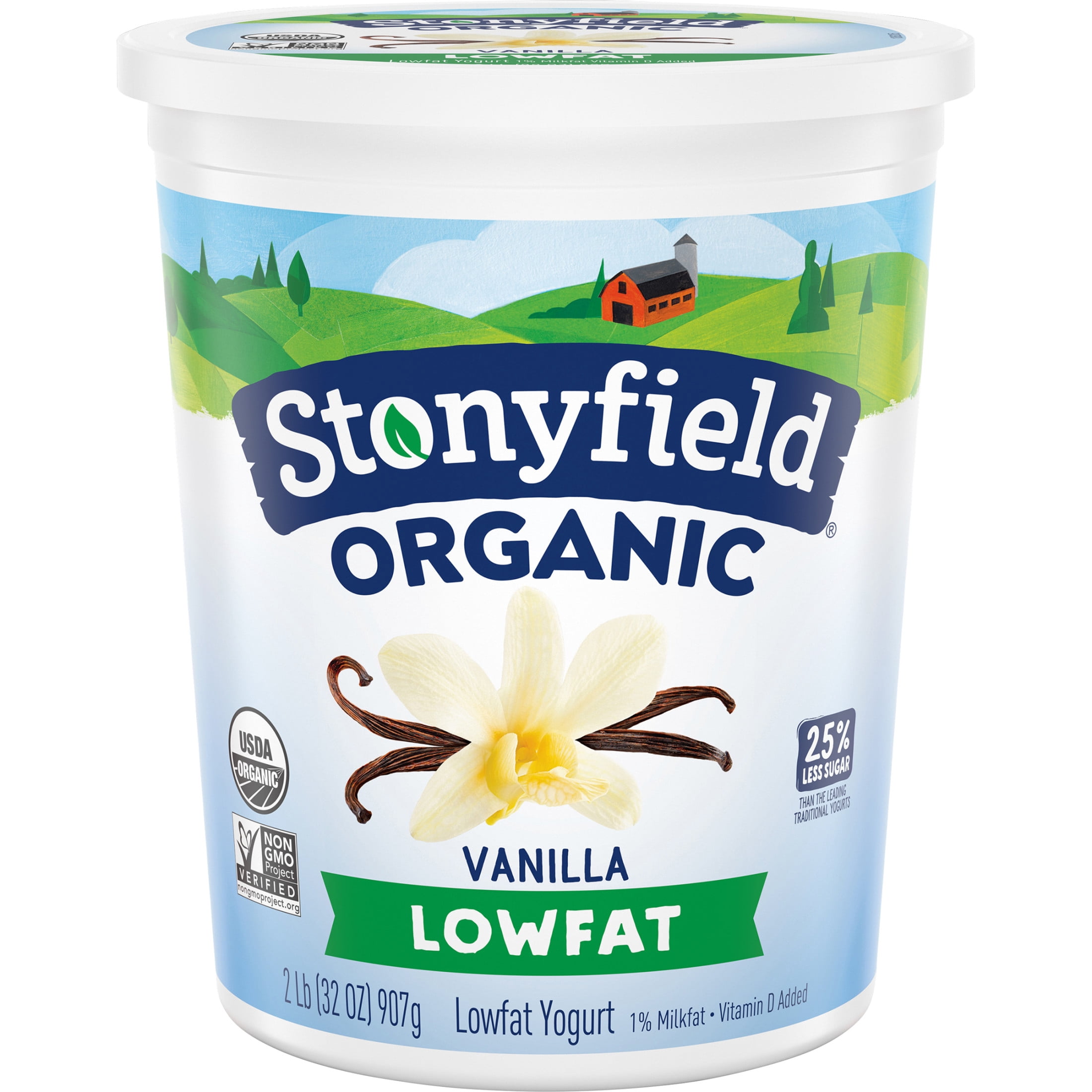 Stonyfield Organic Lowfat Yogurt, Vanilla, 32 oz.