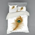 thumbnail image 2 of Ambesonne Animal Bedding Set 3 Pcs, Exotic Peacock Wild Bird, Twin, Mustard Green Navy, 2 of 3