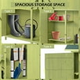thumbnail image 5 of Outdoor Storage Cabinet with 3 Shelves, Double Lockable Fir Wood Garden Shed with Waterproof Roof, Vertical Tall Tool Shed for Yard Patio Lawn Green, 5 of 12