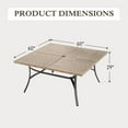 thumbnail image 7 of Sophia & William Metal 60" x 60" Patio Outdoor Square Dining Table for 8, Teak Color, 7 of 7