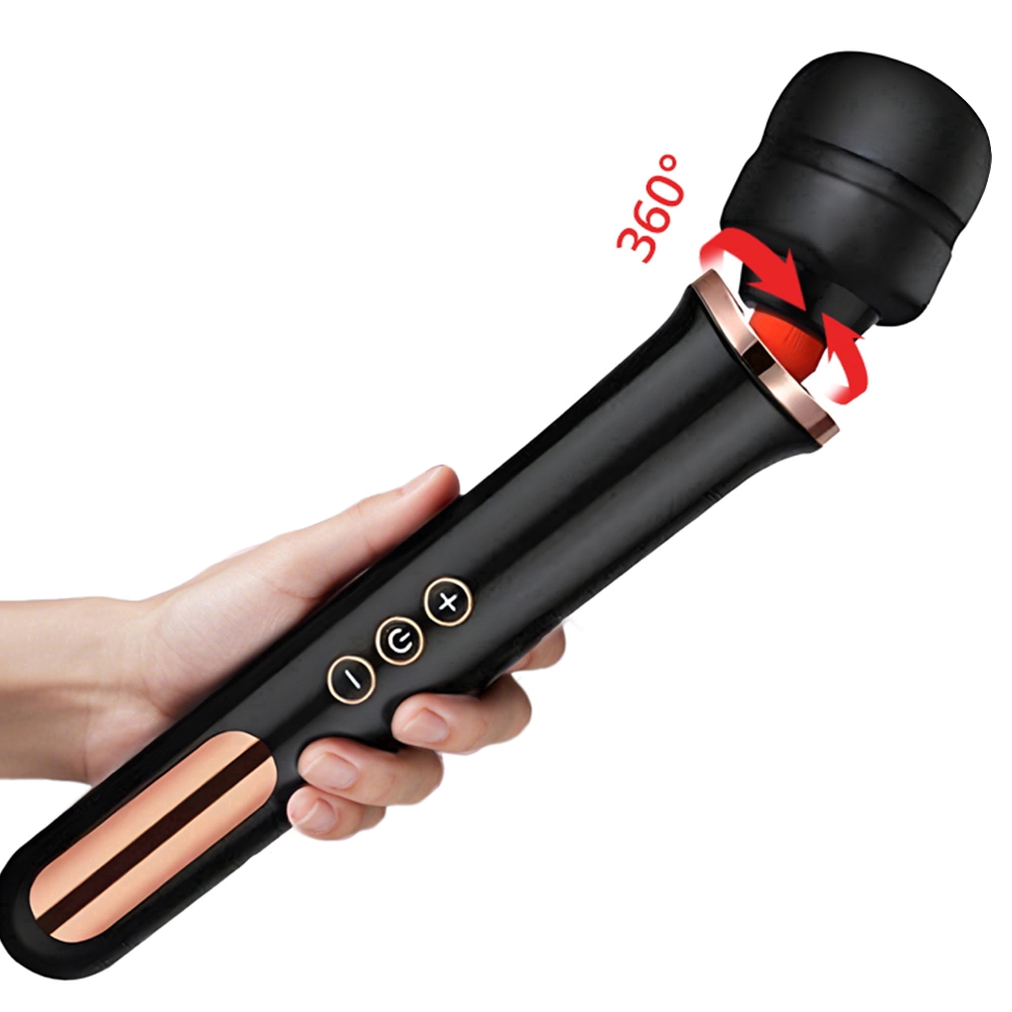 Body Magic Rechargeable Wand Massager - USB Charging, 5 Speeds & 10 Modes, Long-Lasting Battery for Muscle Relaxation, Soreness Relief, Office/Home/Exercise Recovery - Black