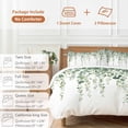 thumbnail image 6 of 3 Piece Green Eucalyptus Branches Duvet Cover Set Twin Size,Microfiber Comforter/Quilt Cover with Corner Ties and 2 Pillowcases,Spring Botanical Leaves Vines All Season Bedding with Zipper Closure, 6 of 8