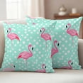 thumbnail image 5 of 2 Pack Outdoor Waterproof Throw Pillow Covers,Summer Pink Flamingo Decorative Square Pillow Case Patio Pillowcases for Chair Couch Sofa 16x16in, 5 of 9