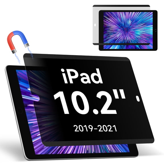 Magnetic Privacy Screen Protector Compatible with iPad 9th 8th 7th 10.2 Inch & iPad Air 3th & iPad Pro 10.5", Removable Anti Glare Blue Light Bubble-Free Black Security Protector Private Filter