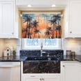 thumbnail image 6 of Coolnut 36 Inch Length Kitchen Curtains Palm Tree 2 Panels Half Window Sheer Curtains Rod Pocket Farmhouse Short Drapes for Bathroom Cafe Basement Home Decor, 6 of 7