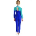 thumbnail image 2 of Sholeno Kids Girls One Piece Bodysuit Full Body Skating Jumpsuit Gymnastics Unitard Ballet Dance Leotards Blue Green&Blue 12, 2 of 7