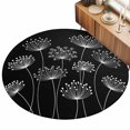 thumbnail image 2 of Round Area Rugs 5Ft, Spring Dandelion Non-Slip Washable Circle Rugs Carpet, Modern Country Flower Black White Indoor Outdoor Rug Floor Mats Throw Runner for Bedroom Living Room Bathroom, 2 of 8