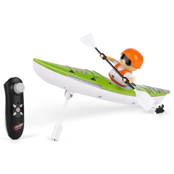 Barco Control Remoto 2.4G Remo Colorido Control Remoto Remo LED Conducción 360 grados Modo Dual Barco Impermeable Equilibrio El Modelo Coche Juguete (verde) Verde