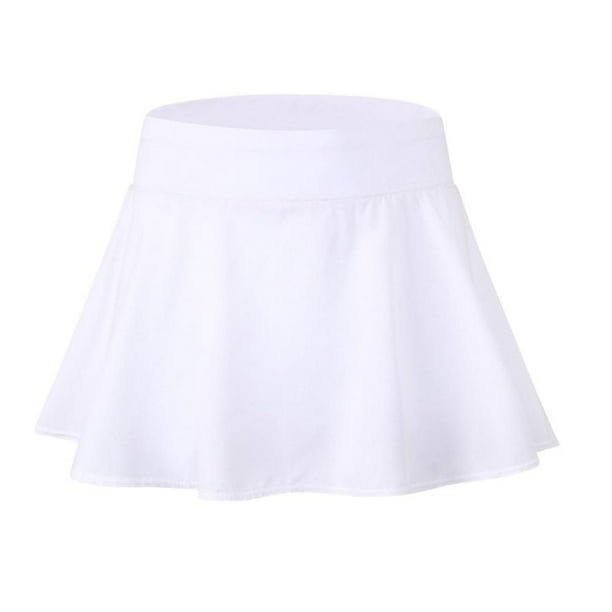 Fymall Women Solid Ruffle Athletic Quick Dry Workout Tennis Short Skirt ...