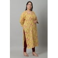 thumbnail image 2 of Rajnandini Women's Pure Cambric Cotton Kalamkari Floral Print Kurti (JOPLJPR69AX-3XL_Yellow_3XL), 2 of 5
