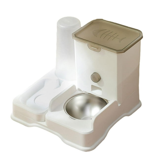 Bebedero automático para mascotas Yuyangstore 2 en 1 con cuenco de acero inoxidable