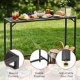 thumbnail image 5 of Pirecart 63" Outdoor Bar Table, Height Top Patio Table W/ HDPE Top & Adjustable Foot, E-Coating & Hammer-Finish Frame Counter Height Table, Black, 5 of 10