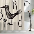 thumbnail image 2 of Bird Letter Fabric Shower Curtain Graffiti Animals Washable Shower Curtains for Bathroom, Waterproof Bath Curtain with Hooks Home Decor 36x72in, 2 of 8