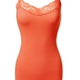 thumbnail image 3 of FashionOutfit Women's Solid Soft Stretch Spaghetti Strap Lace Trim Tank Top, 3 of 3