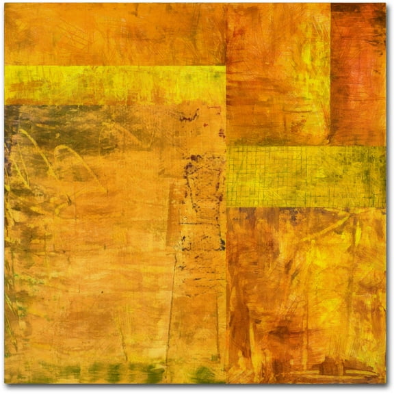 Trademark Fine Art Michelle Calkins 'Essence of Yellow 2' 14" x 14" Canvas Stretched (190836072149)