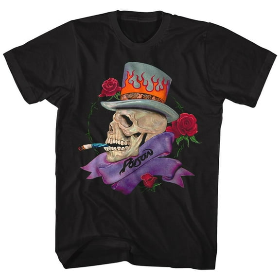 Poison Skull Smokin Poison Black Adult T-Shirt 4Xl