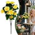 thumbnail image 2 of 1PC Artificial Azalea Faux Outdoor Flowers Plants, Silk Artificial Flowers, Faux Floral Arrangement for Cemetery Vase Kitchen Wedding Table Centerpieces Indoor Outdoor, 2 of 9