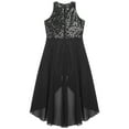 thumbnail image 5 of MSemis Chiffon Sequins Wedding Birthday Party Dress Romper Gowns for Girls Black 12, 5 of 7