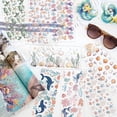 thumbnail image 3 of 10 Pcs Colorful Ocean Animals Theme Cup Printing UV Transfer Papers 10 Styles Seahorses Seaweed Jellyfish Dolphins Turtles UV DTF Cup Wrap Stickers for 16 OZ Glass Cups Crafts 9.5x4.3inch, 3 of 9