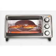 BLACK+DECKER TO1356SG 4-Slice Toaster Oven, Even Toast Technology, Fits a 9" Pizza, Black