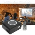 thumbnail image 3 of Mini Projector, Home Theater Projector 4 Ohm 2W Speaker ABS Material with Remote Control for Bedroom for Laptop Black US Plug, 3 of 7