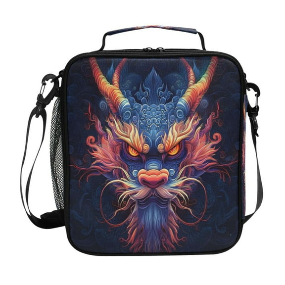 ALAZA Cool Dragon Pattern Lunch Box Insulated Lunch Bag Reusable Thermal Cooler Tote School Picnic