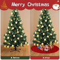 thumbnail image 4 of 30 Inch Christmas Tree Skirt – Velvet Plush Tree Mat, Soft Thickened Polyester with Red Ties, Single-Sided Printing, Available in 30in/36in/48in, Perfect for Holiday Xmas Tree Decoration, 4 of 7
