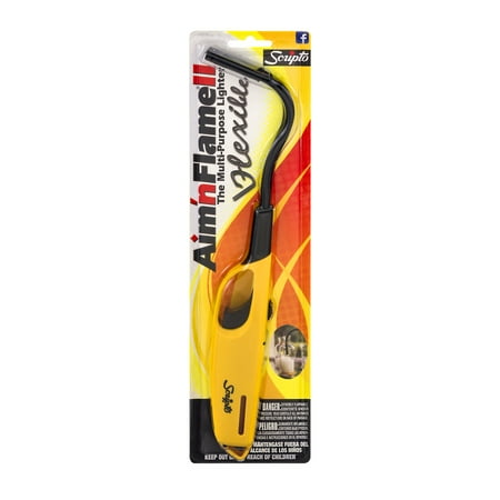 (different color to stock photo)Scripto Aim 'n Flame Flex Butane Lighter(color grey )
