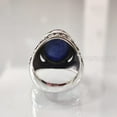thumbnail image 4 of Lapis Lazuli Mans Ring, Natural Afghani Lapis Lazuli, Silver Jewelry, 925 Silver Ring, Birthday Gift, Heavy Mens Ring, Arabic Design, Ottoman Style Ring, Christmas, Turkey Mens Signet Ring, 4 of 5