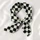 thumbnail image 1 of Nvzi Bufanda elegante y personalizada, bufanda cuadrada pequeña de algodón y lino, bufanda pequeña con diadema, bufanda (blanco y negro), 1 of 3