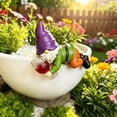 thumbnail image 6 of HAHUT Funny Climbing Gnome Figurines Flower Pot Hugger, Mini Resin Dwarf Hanging on Branch Figurine for Garden Backyard Patio Yard Fence Art Decor (Drinking Wine Faceless), 6 of 9